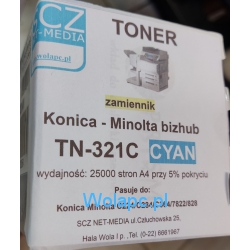 Toner do Konica Minolta Bizhub zamiennik TN-321 CYAN TN321  c224,c224e, c284, c284e,c364